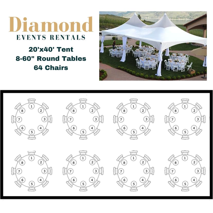 64 Person 20'x40' Marquee Tent Package