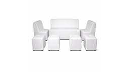 Lounge Furniture Set - White - Seats 8 Small Image