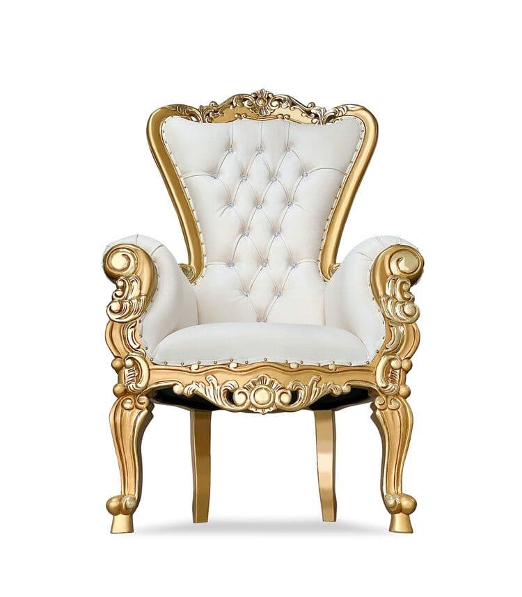 White and Gold Throne Chair