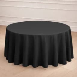 Black Polyester Round Tablecloth Small Image